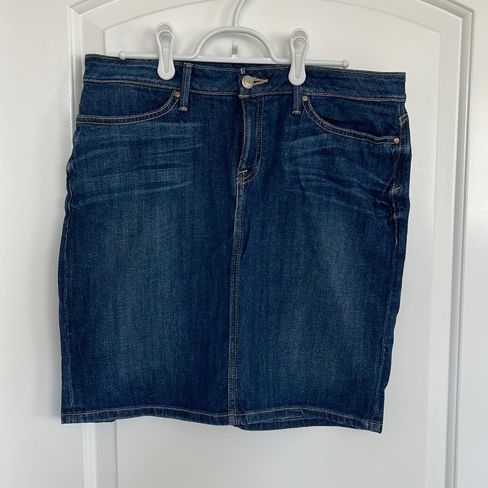 Banana Republic Dark Blue Denim Midi Skirt